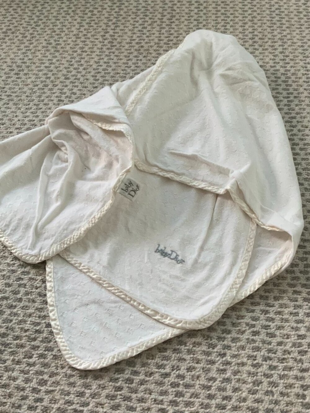 Vintage Baby Dior White Diamond Baby Blanket